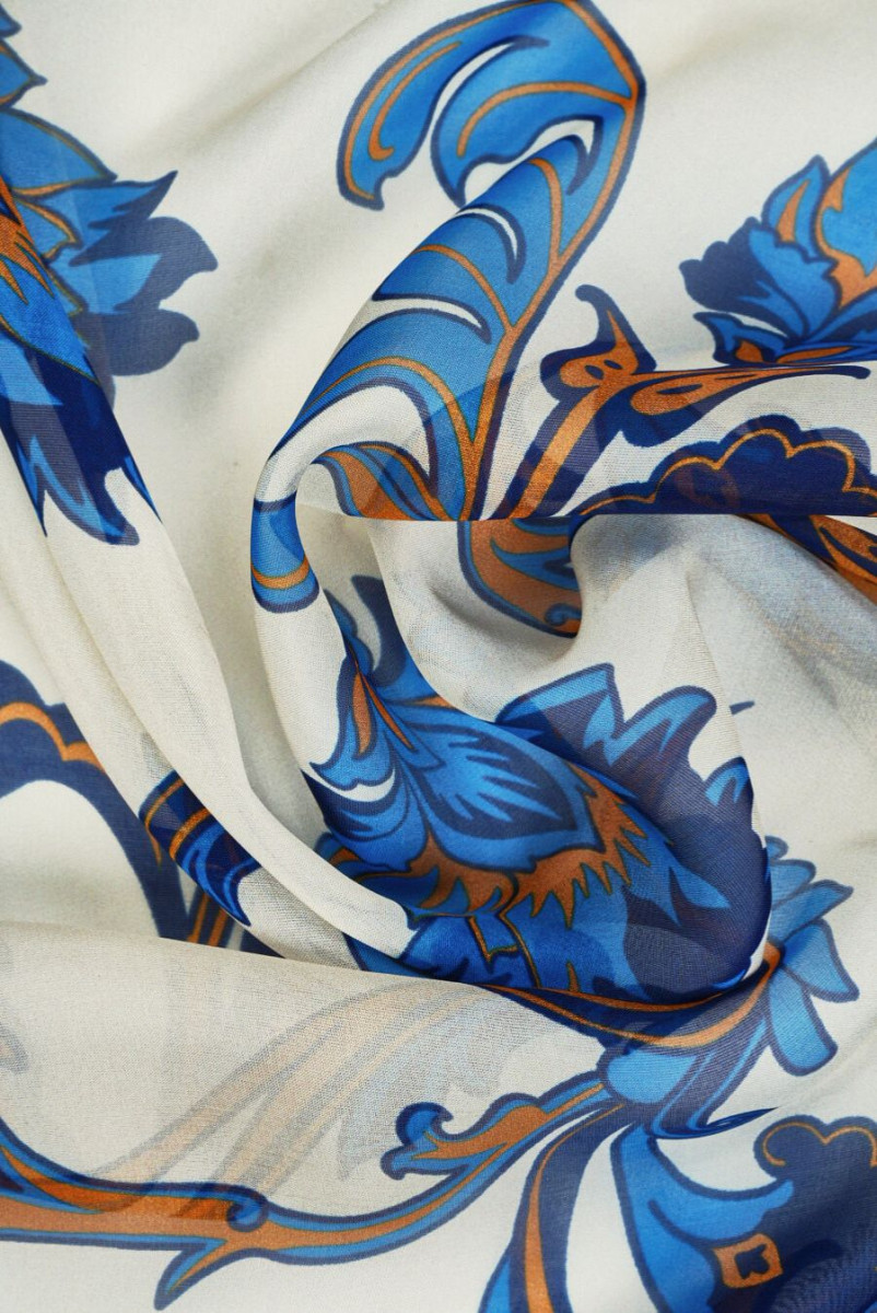 Muslin viscose silk with flowers