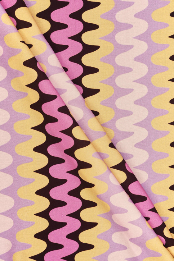 Viscose with purple zigzags