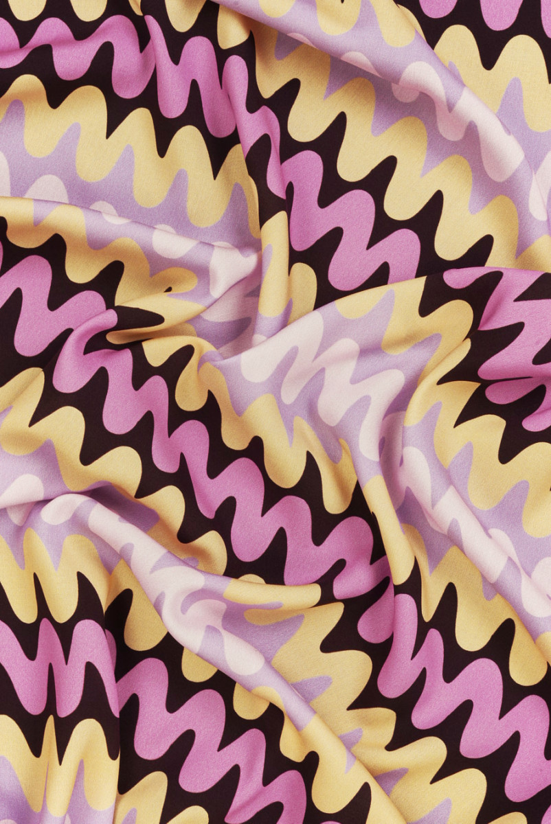 Viscose with purple zigzags