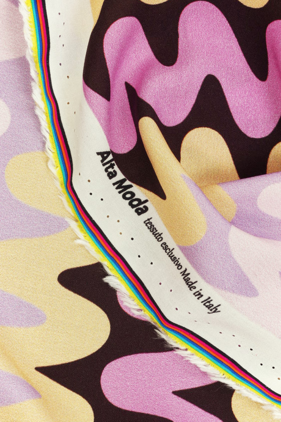 Viscose with purple zigzags