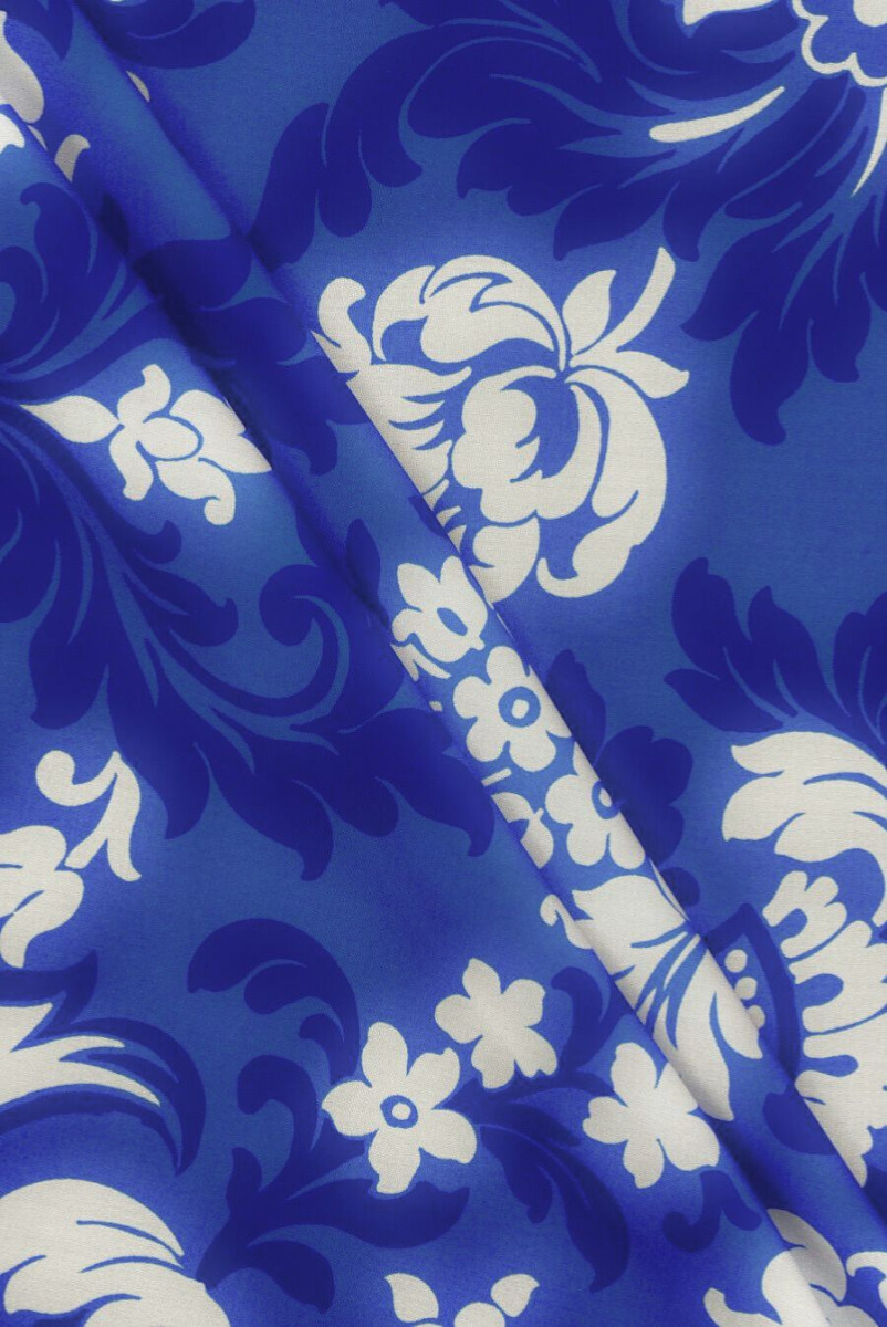 Cornflower ornamented viscose