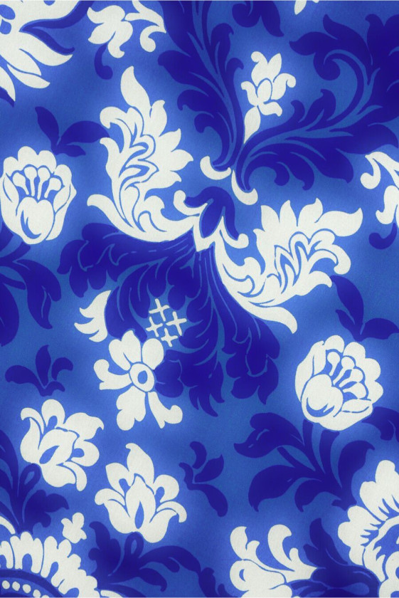 Cornflower ornamented viscose