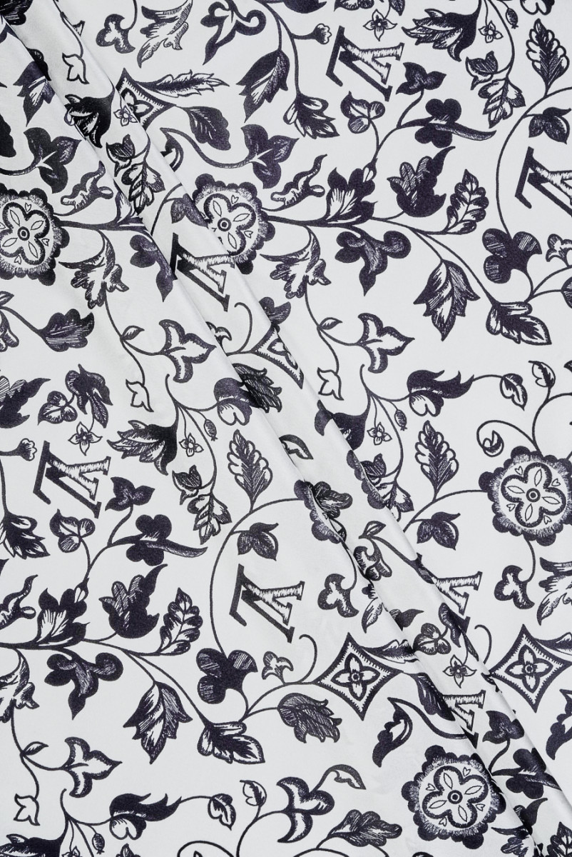 Silk satin signed light grey