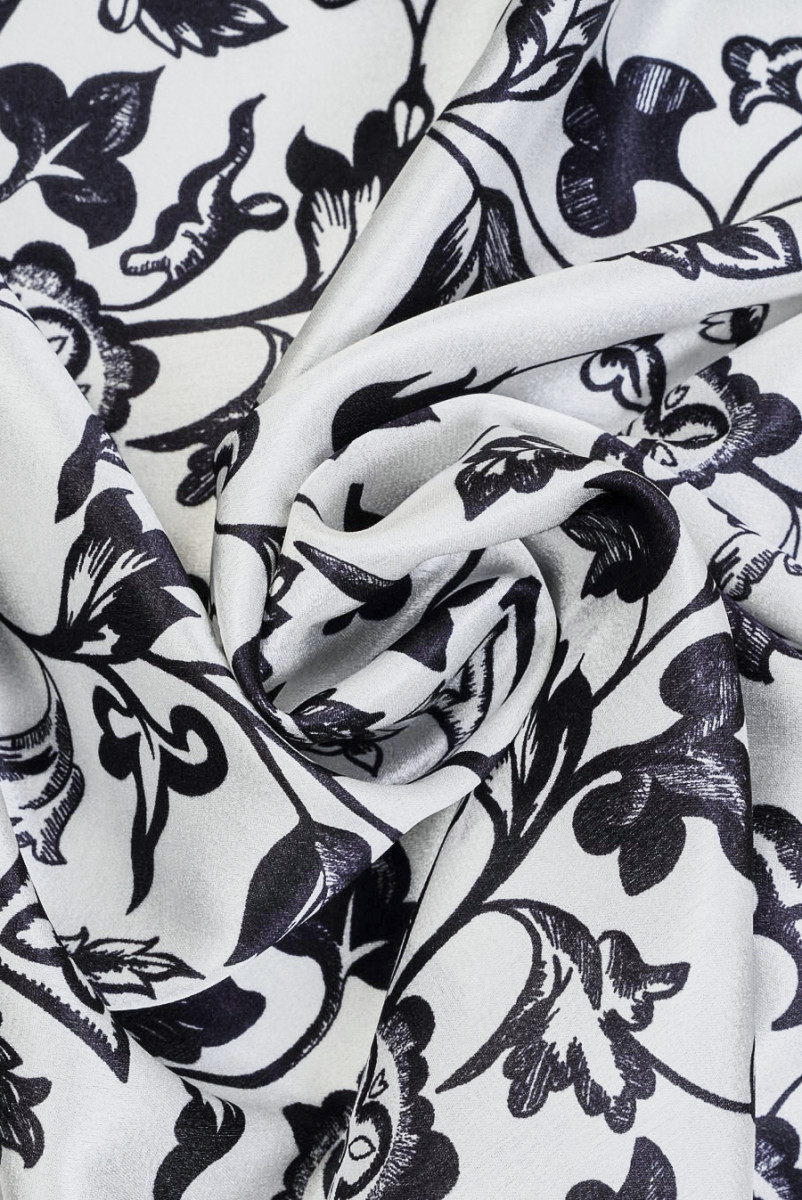 Silk satin signed light grey