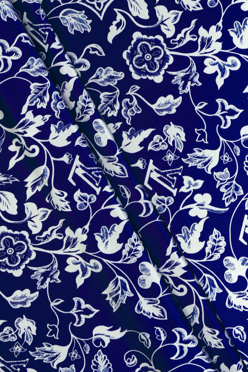 Seidensatin signiert marineblau