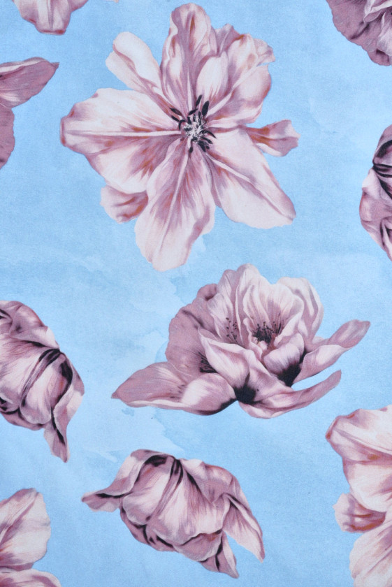 Muslin viscose silk with flowers