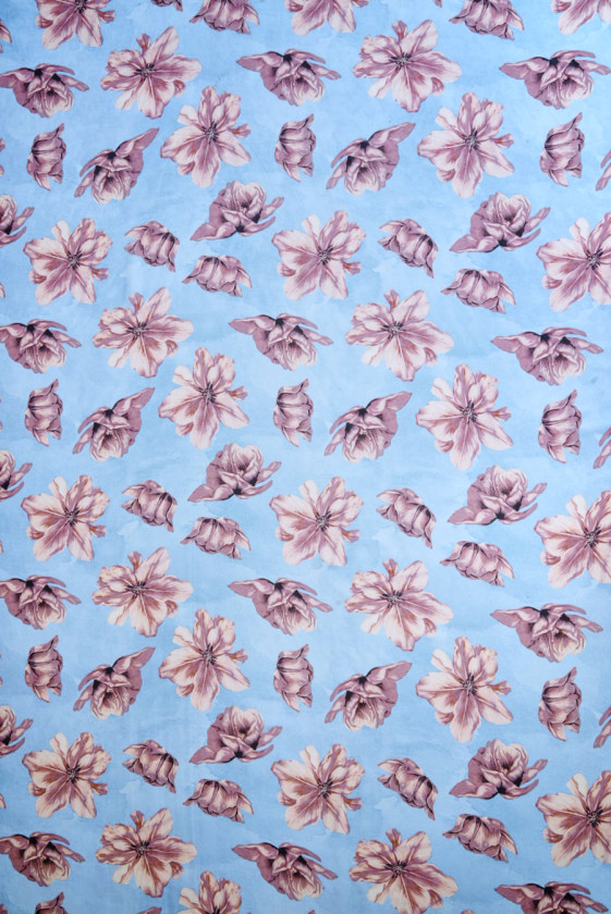 Muslin viscose silk with flowers