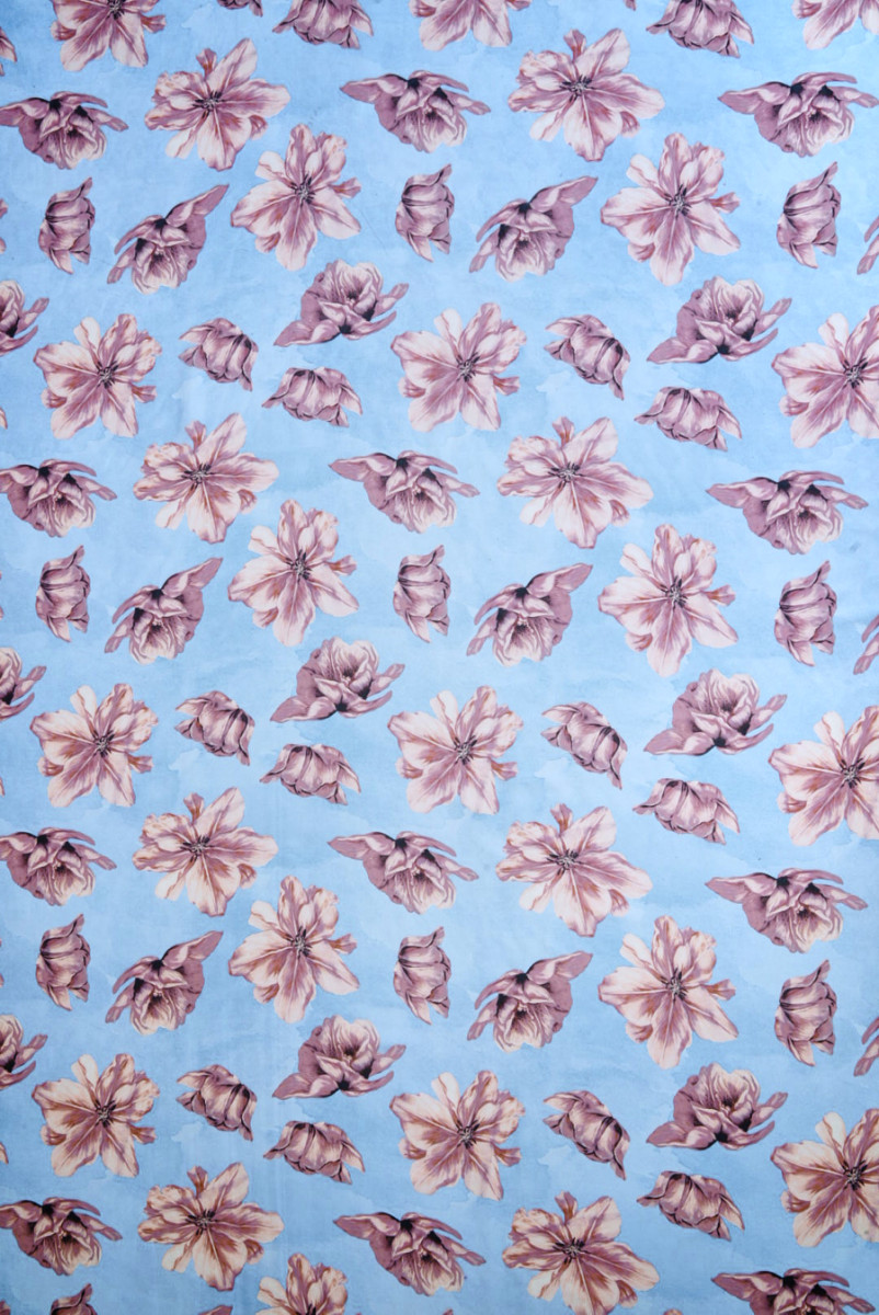 Muslin viscose silk with flowers