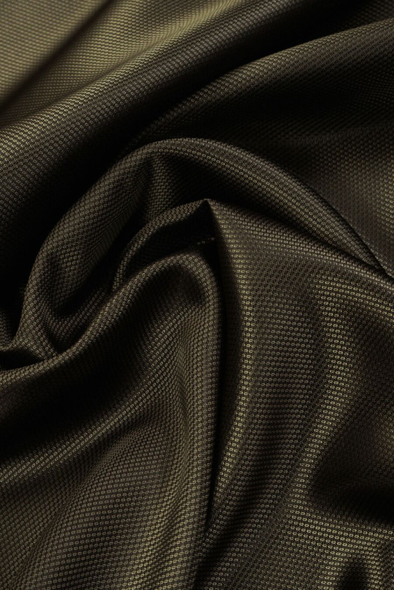 Căptușeală Jacquard bitonală, măsliniu închis KUPON 140 cm