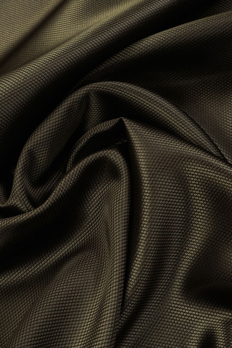 Jacquard-Futter zweifarbig dunkelolivfarbenes COUPON 140 cm