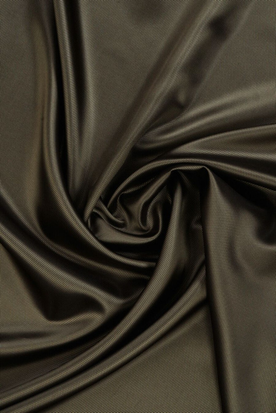 Doublure jacquard bicolore olive foncé KUPON 140 cm