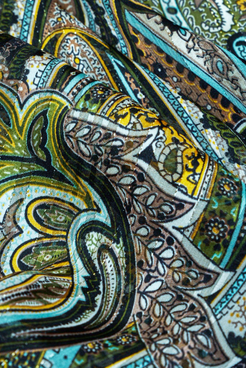 Polyester chiffon with oriental patterns
