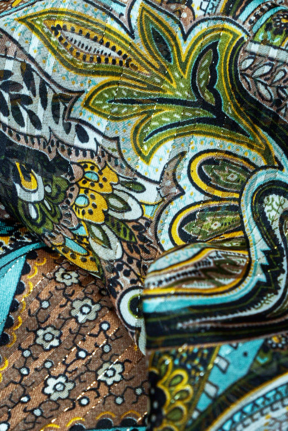 Polyester chiffon with oriental patterns