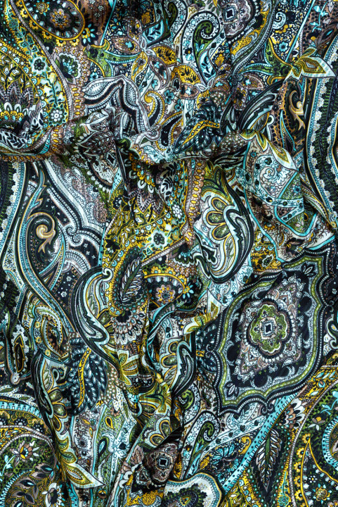 Polyester chiffon with oriental patterns