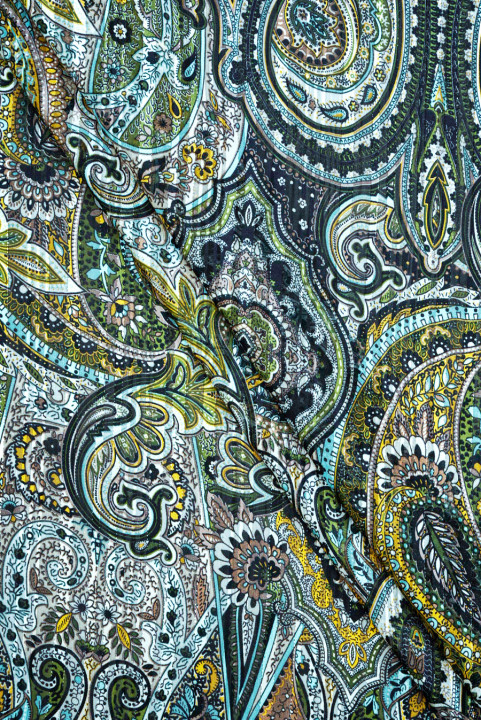 Polyester chiffon with oriental patterns