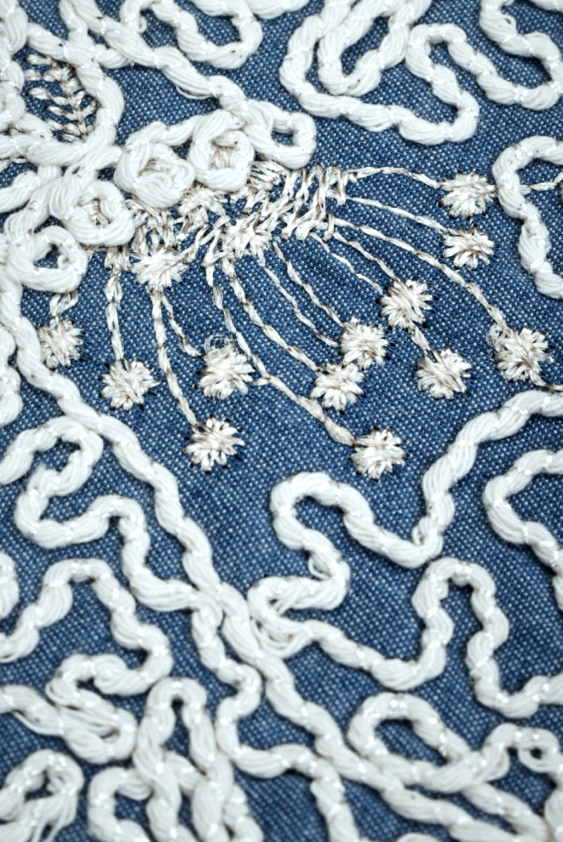 Floral denim cotton with string