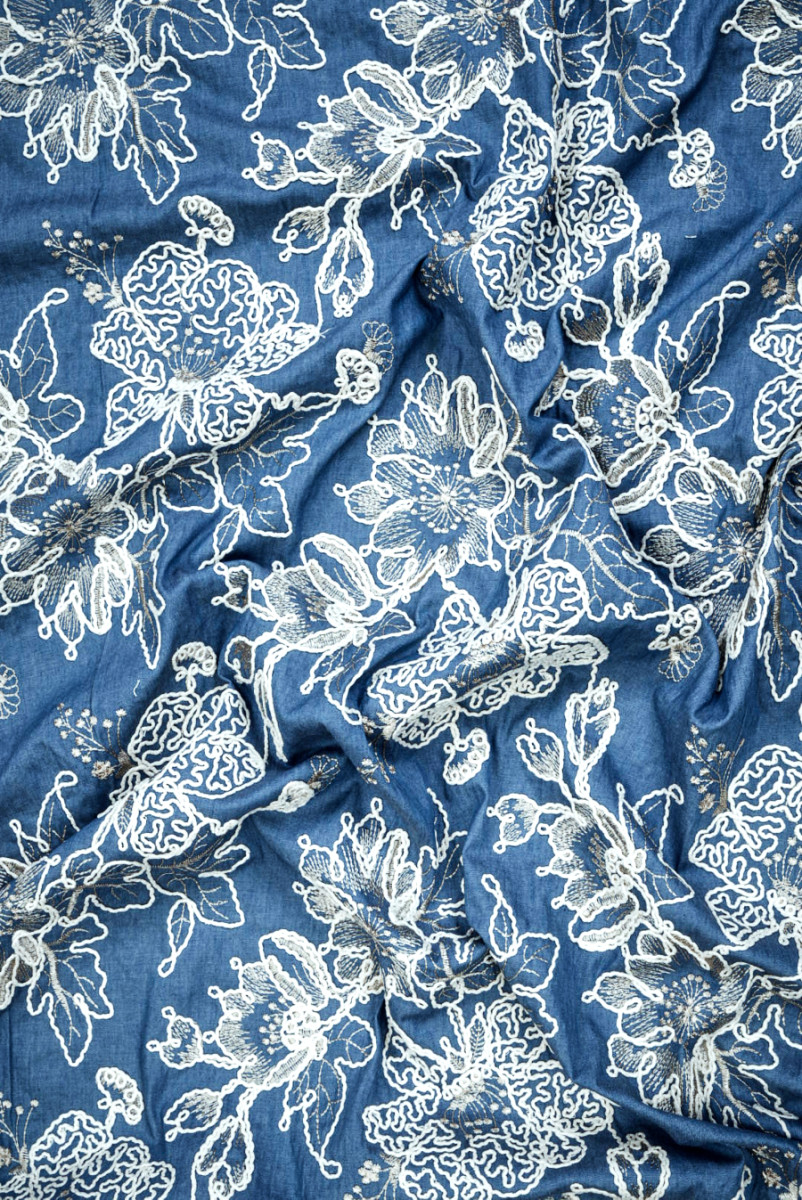 Floral denim cotton with string