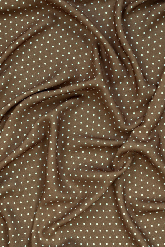 Camel viscose with small polka dots