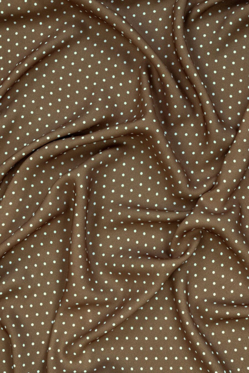 Camel viscose with small polka dots