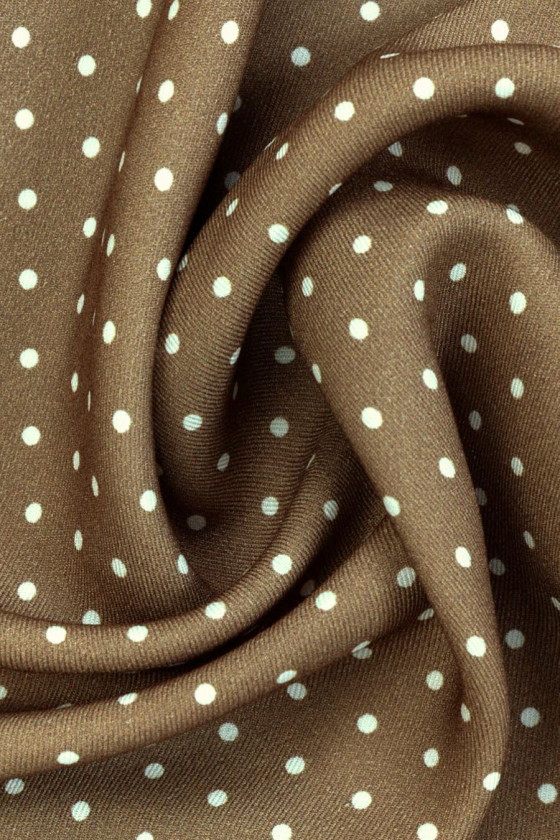 Camel viscose with small polka dots