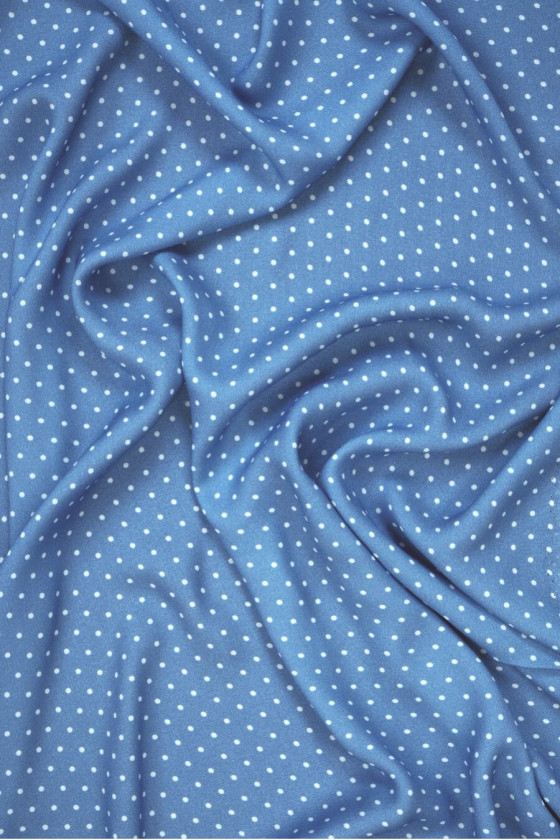 Denim viscose with small polka dots