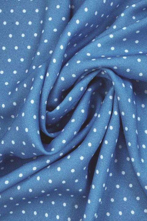 Denim viscose with small polka dots