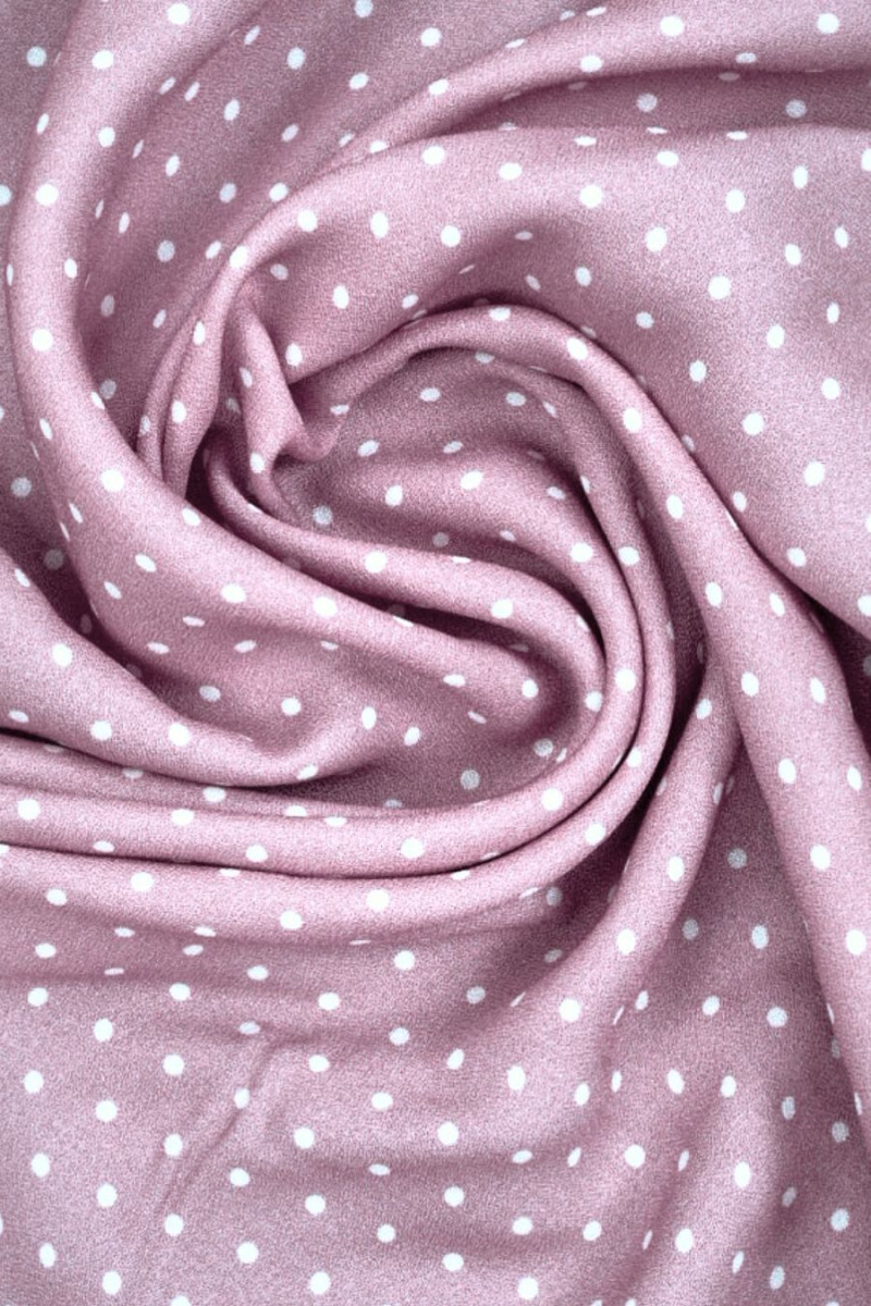 Flieder-rosa Viskose mit kleinen Tupfen