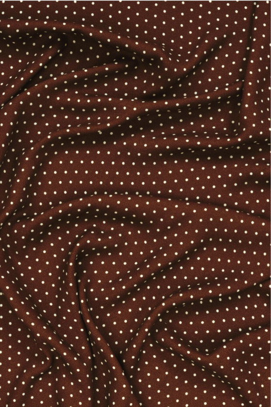 Braune Viskose mit kleinen Tupfen COUPON 80cm