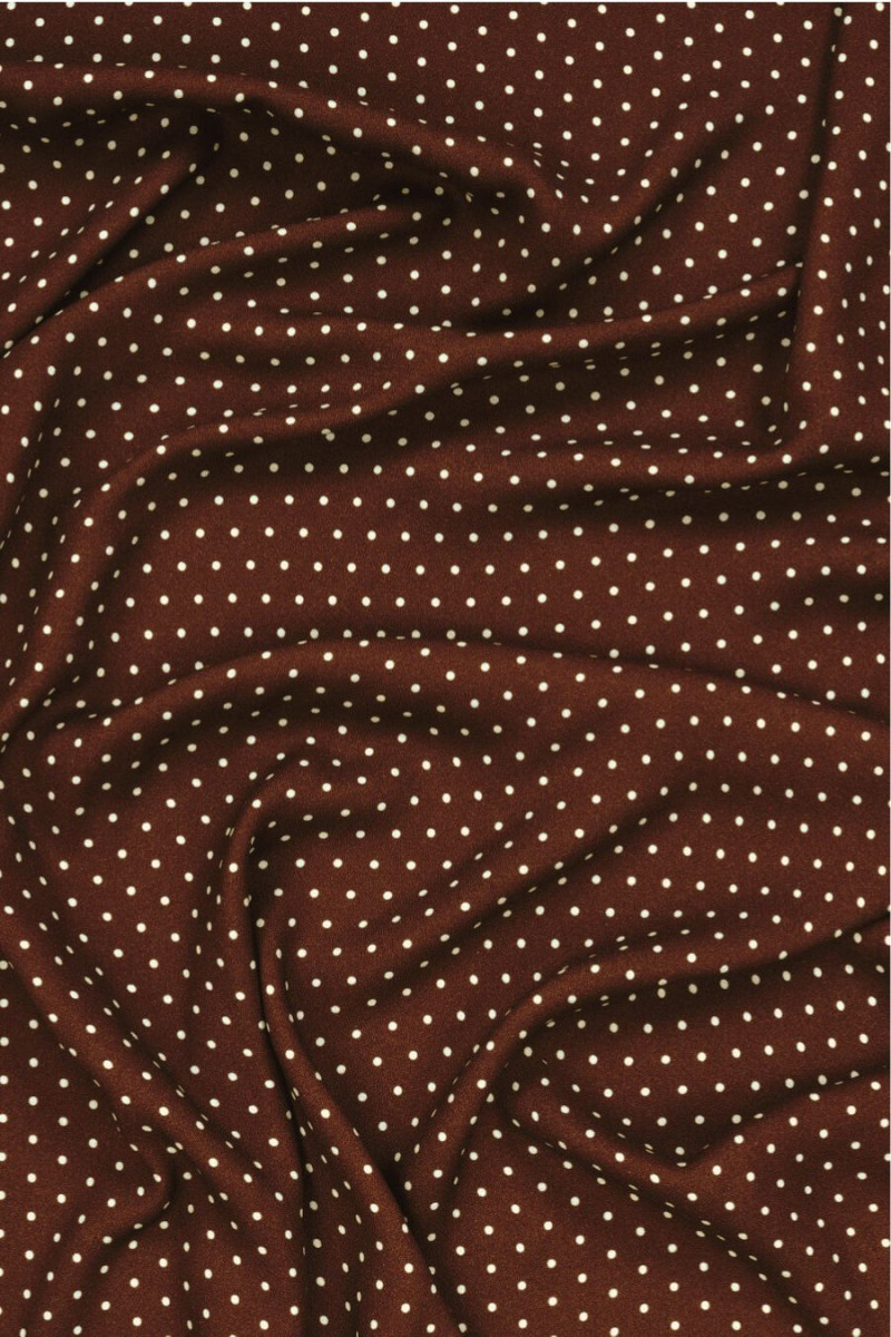 Braune Viskose mit kleinen Tupfen COUPON 80cm
