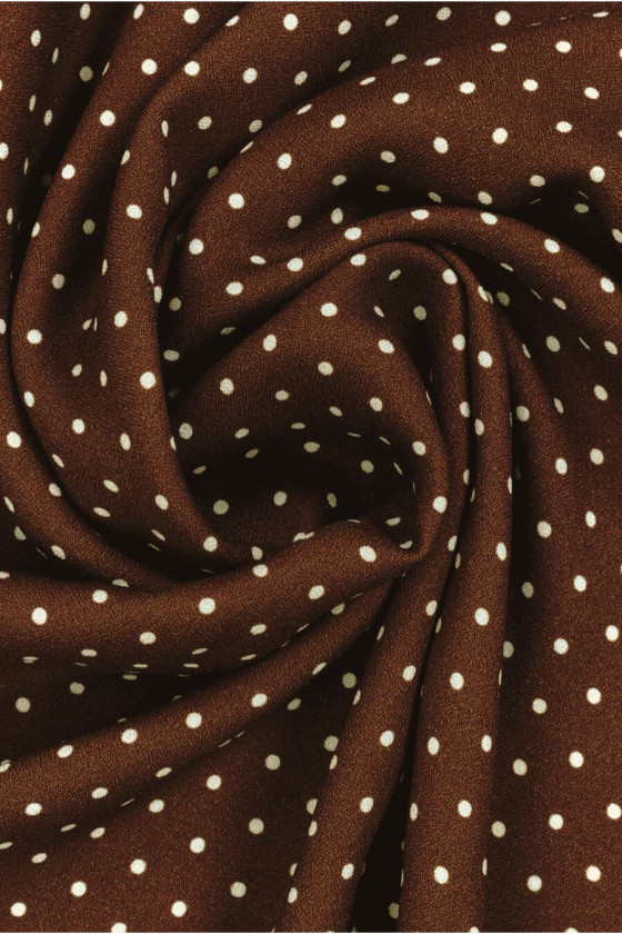 Brown viscose with small polka dots COUPON 80cm