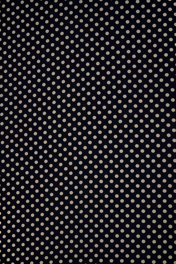 Black crepe silk with polka dots