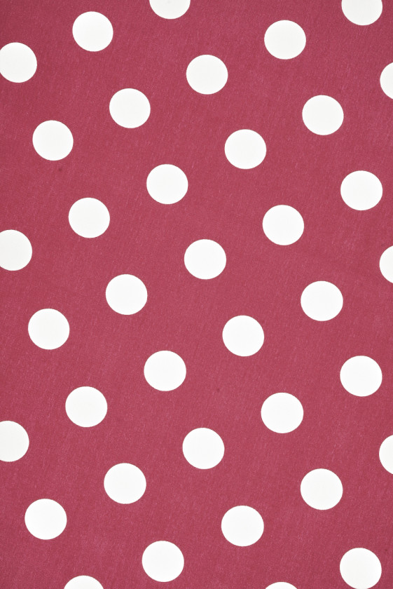 Raspberry silk crepe with polka dots