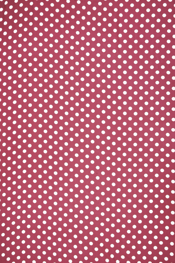 Raspberry silk crepe with polka dots