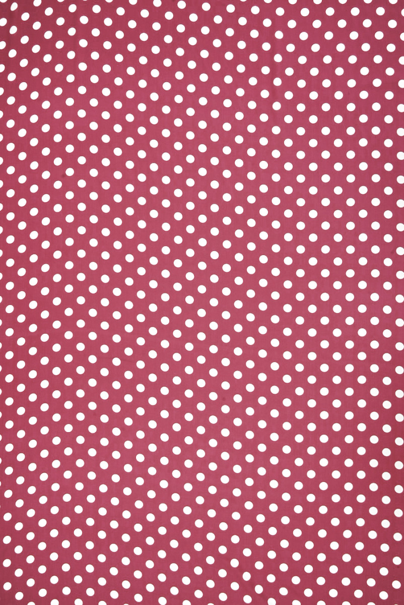 Raspberry silk crepe with polka dots