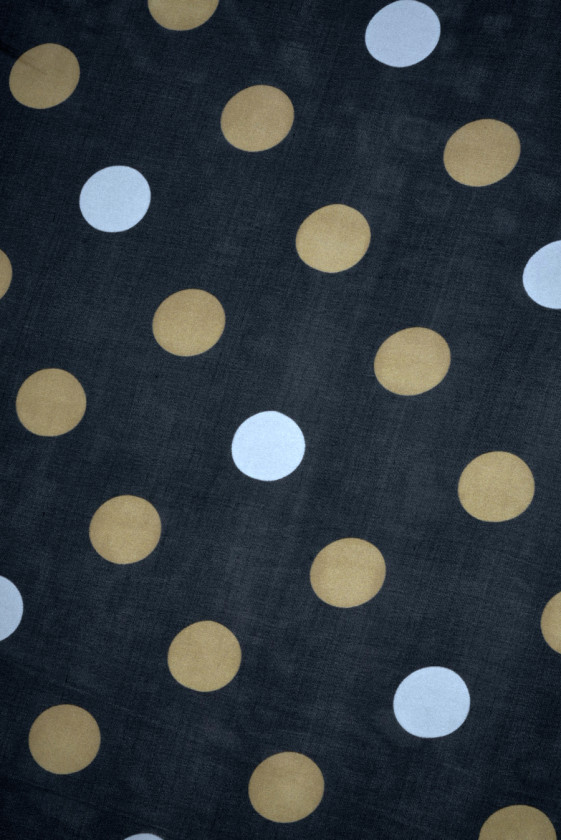 Muslin and viscose silk with polka dots