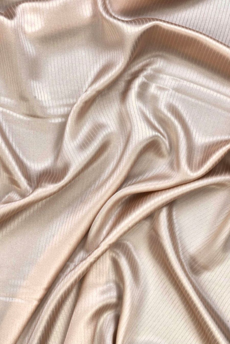 Beige silk satin with jacquard stripes