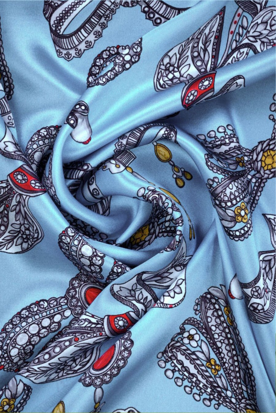 Silk Satin Grey-Blue Jewelry Bows