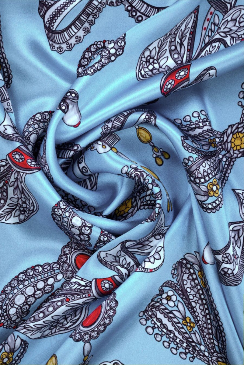 Silk Satin Grey-Blue Jewelry Bows