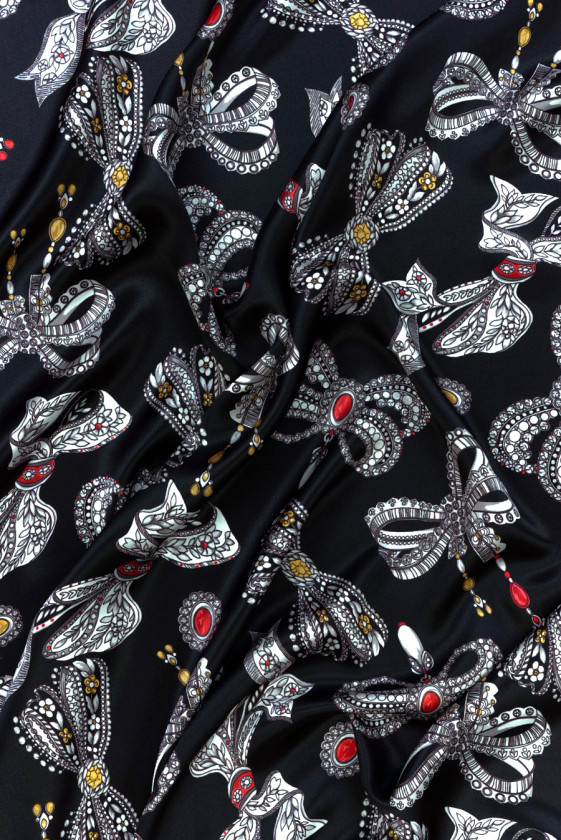 Black Silk Satin Jewelry Bows