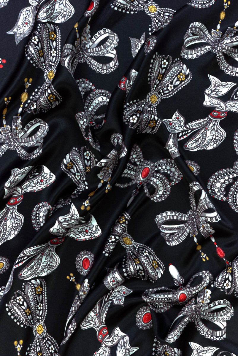 Black Silk Satin Jewelry Bows