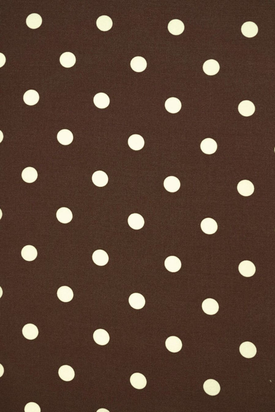 Brown viscose with pea dots ecru COUPONS