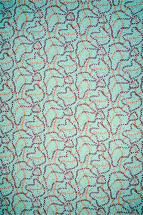 Jacquard silk sage in chains