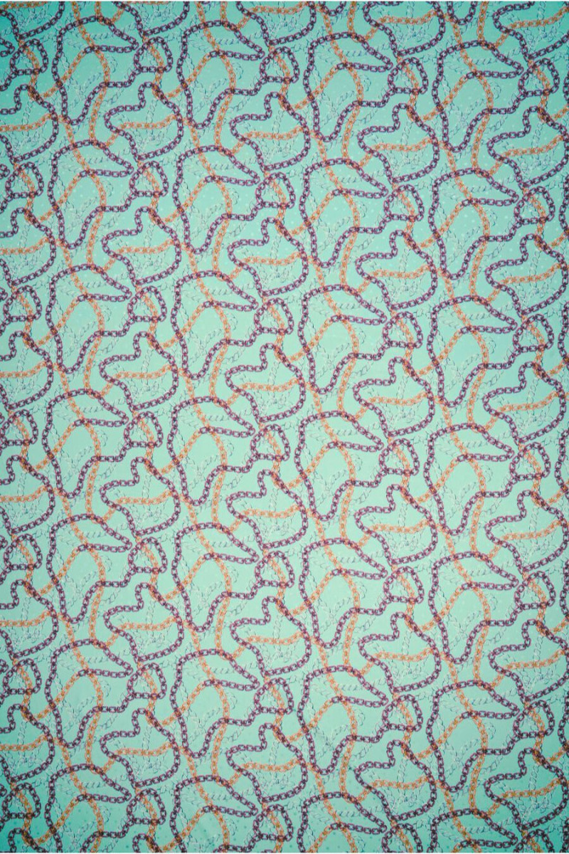 Jacquard silk sage in chains