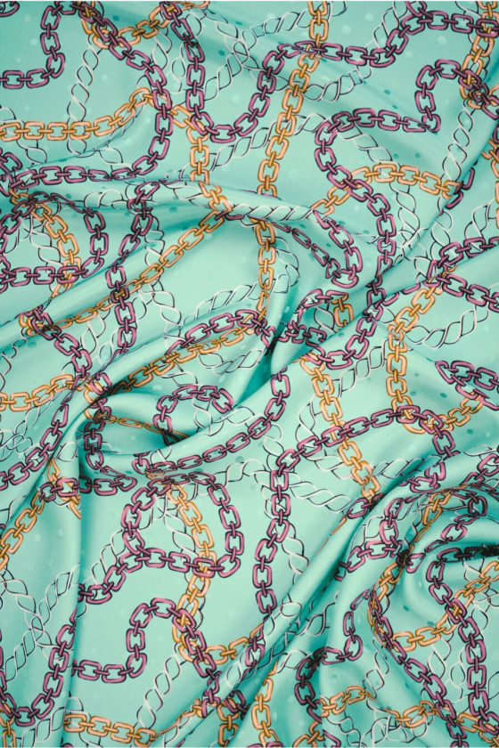 Jacquard silk sage in chains