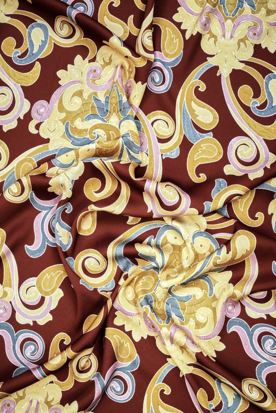 Brown viscose with large ornaments