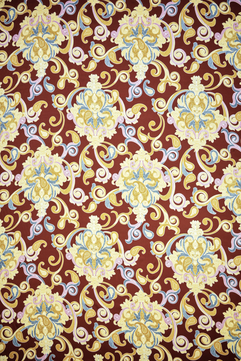 Brown viscose with large ornaments