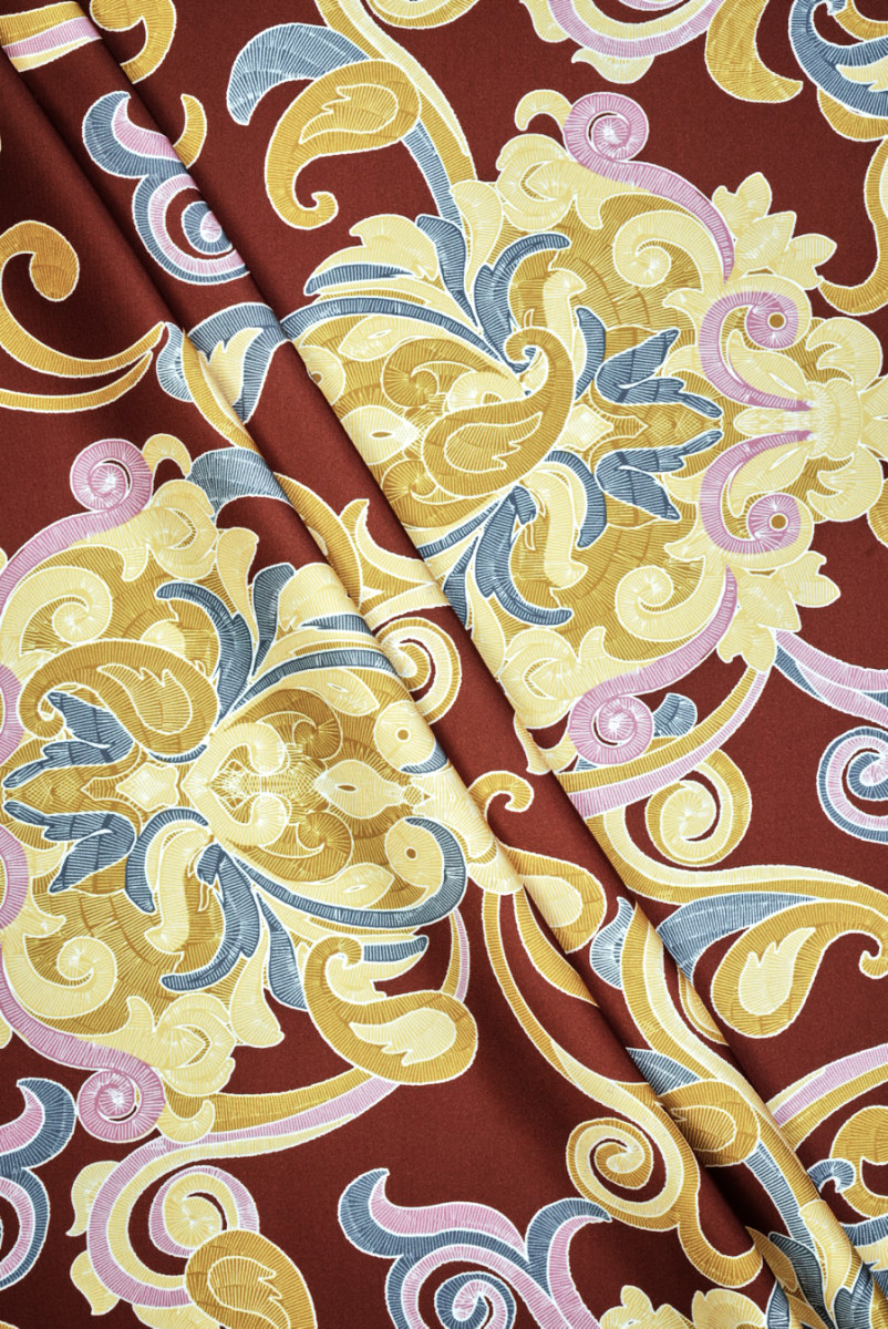 Brown viscose with large ornaments