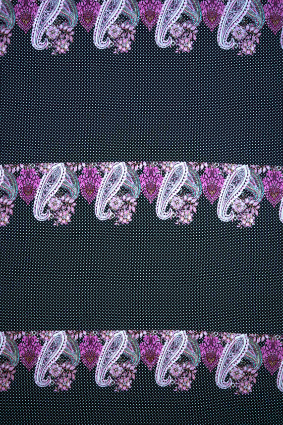 Wiskoza kropki i paisley KUPON 65cm