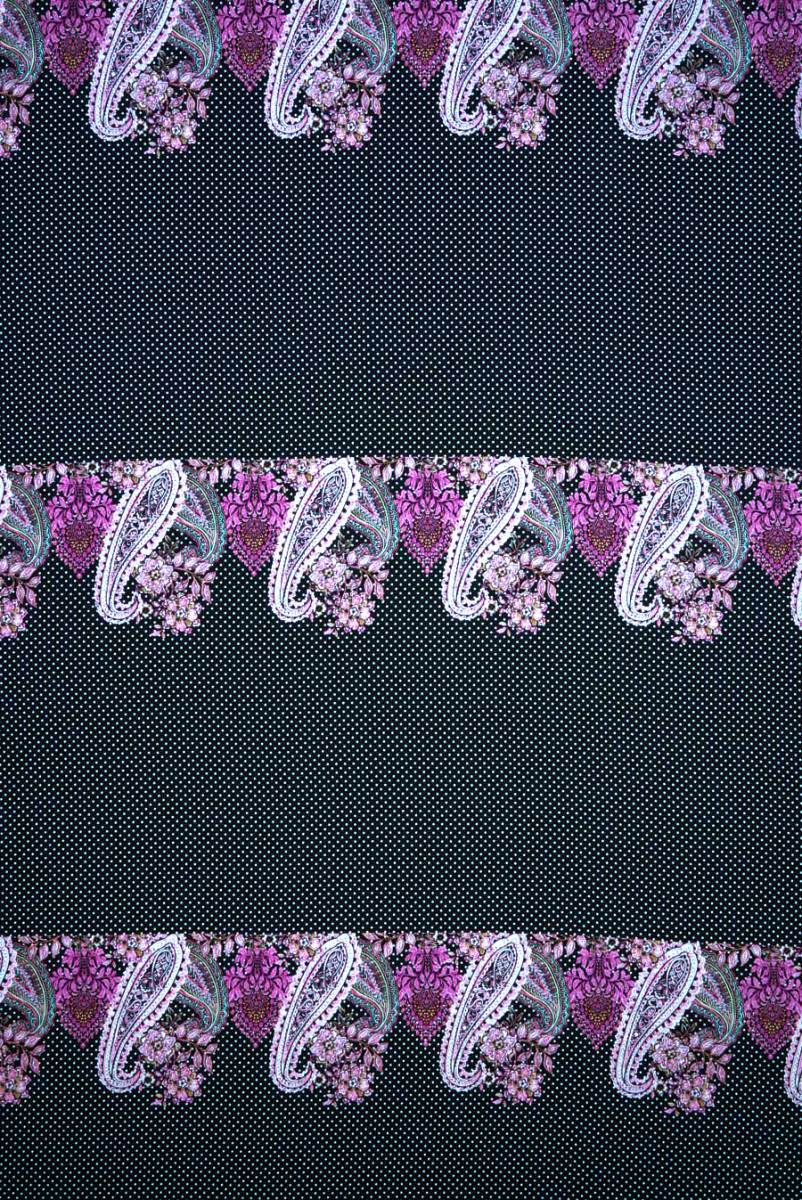 Wiskoza kropki i paisley KUPON 65cm