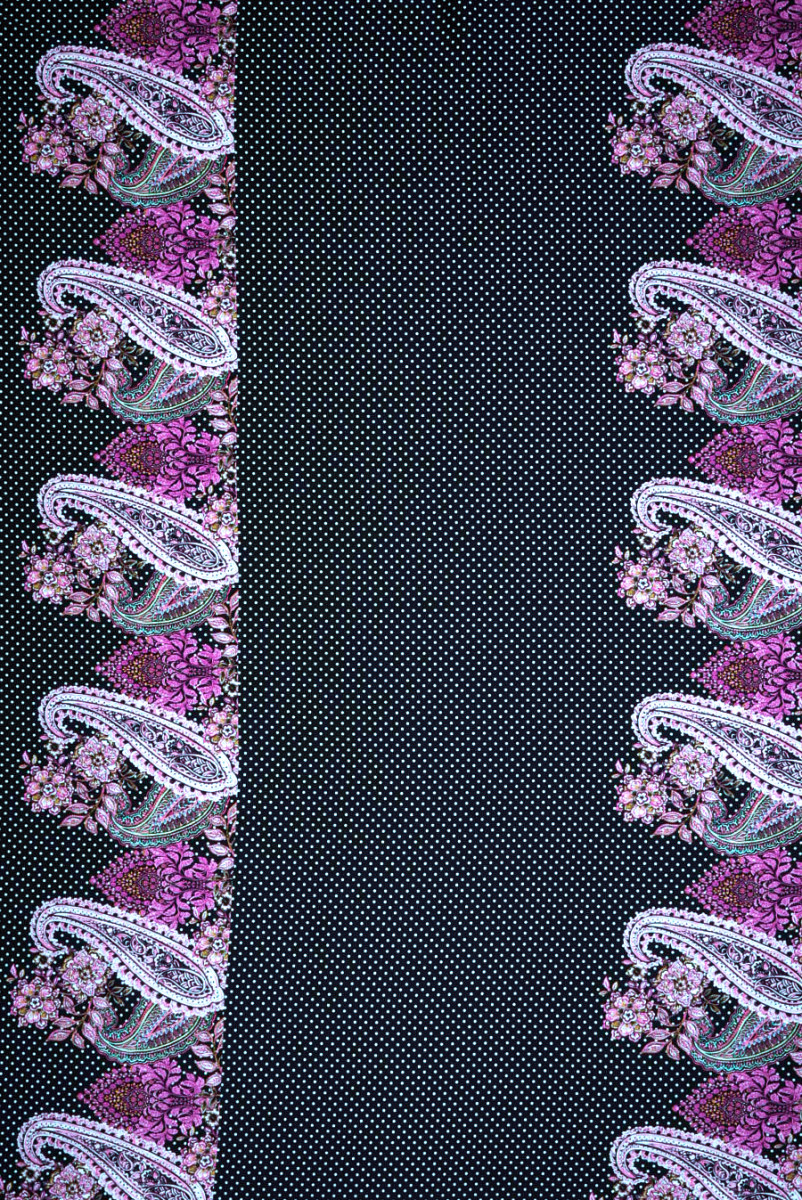 Wiskoza kropki i paisley KUPON 65cm